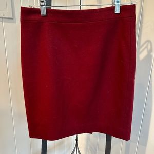 J. Crew Mercantile Red Cranberry Wool Pencil Skirt sz 4P
